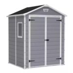 Keter 6′ x 5′ Manor Plastic Garden Storage Shed – Grey-oakleysgardenmachine- Free shipping