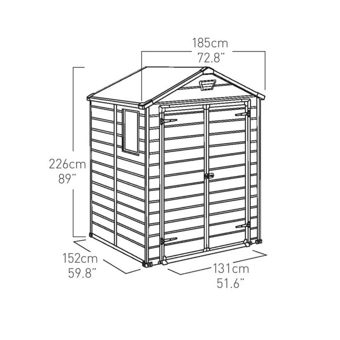 Keter 6′ x 5′ Manor Plastic Garden Storage Shed – Grey-oakleysgardenmachine- Free shipping