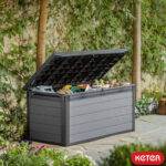 Keter Cortina 570L Plastic Storage Box – Grey-oakleysgardenmachine- Free shipping