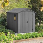 Keter 6’x8′ Darwin Heavy Duty Plastic Garden Shed – Grey-oakleysgardenmachine- Free shipping