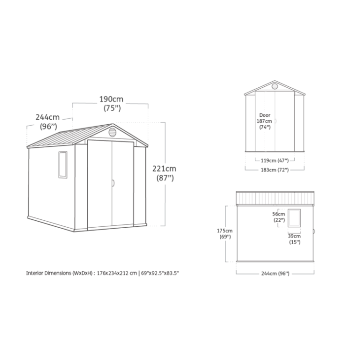 Keter 6’x8′ Darwin Heavy Duty Plastic Garden Shed – Green-oakleysgardenmachine- Free shipping