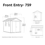 Keter 7.5’x9′ Newton Plus Front Entry Plastic Shed – Dark Grey-oakleysgardenmachine- Free shipping