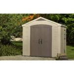 Keter 8’x6′ Factor Heavy Duty Plastic Garden Shed – Beige-oakleysgardenmachine- Free shipping