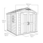 Keter 8’x8′ Factor Heavy Duty Plastic Garden Shed – Beige-oakleysgardenmachine- Free shipping