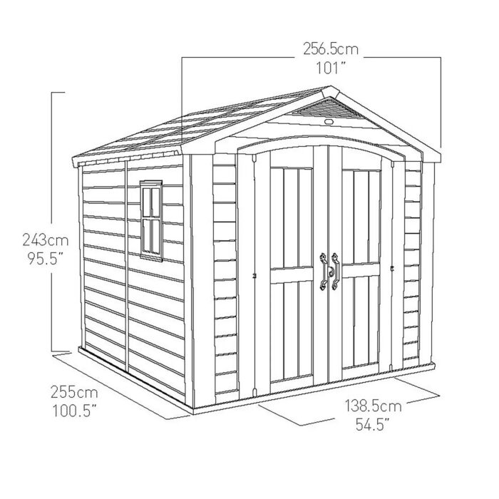 Keter 8’x8′ Factor Heavy Duty Plastic Garden Shed – Beige-oakleysgardenmachine- Free shipping