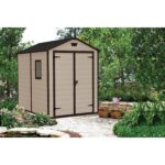 Keter 6′ x 8′ Manor Plastic Garden Storage Shed – Beige-oakleysgardenmachine- Free shipping