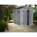 Keter 6′ x 8′ Manor Plastic Garden Storage Shed – Grey-oakleysgardenmachine- Free shipping