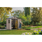 Keter 6′ x 5′ Manor Plastic Garden Storage Shed – Beige-oakleysgardenmachine- Free shipping