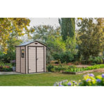 Keter 6′ x 5′ Manor Plastic Garden Storage Shed – Beige-oakleysgardenmachine- Free shipping