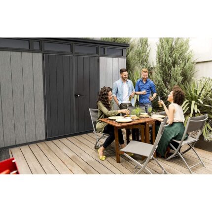 Keter 11’x 7′ Artisan Heavy Duty Plastic Pent Shed – Grey-oakleysgardenmachine- Free shipping