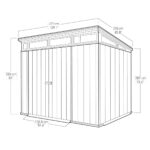 Keter 9’x 7′ Artisan Heavy Duty Plastic Pent Shed – Grey-oakleysgardenmachine- Free shipping