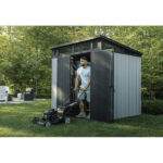 Keter 7’x 7′ Artisan Heavy Duty Plastic Pent Shed – Grey-oakleysgardenmachine- Free shipping