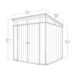 Keter 7’x 7′ Artisan Heavy Duty Plastic Pent Shed – Grey-oakleysgardenmachine- Free shipping