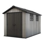 Keter 7.5′ x 11′ Oakland Heavy Duty Plastic Shed – Grey-oakleysgardenmachine- Free shipping