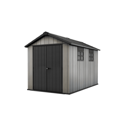 Keter 7.5′ x 11′ Oakland Heavy Duty Plastic Shed – Grey-oakleysgardenmachine- Free shipping