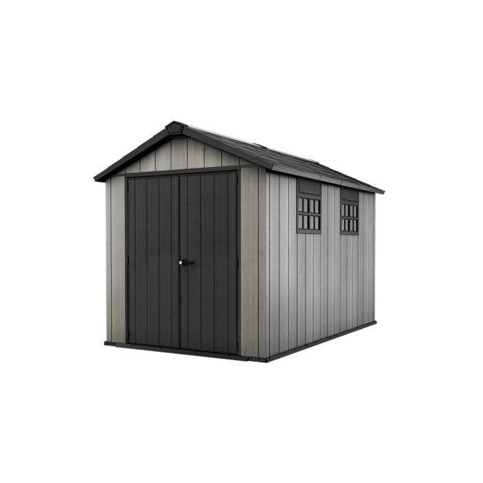 Keter 7.5′ x 11′ Oakland Heavy Duty Plastic Shed – Grey-oakleysgardenmachine- Free shipping