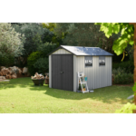 Keter 7.5′ x 11′ Oakland Heavy Duty Plastic Shed – Grey-oakleysgardenmachine- Free shipping