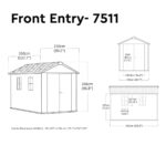 Keter 7.5’x11′ Newton Plus Front Entry Plastic Shed – Dark Grey-oakleysgardenmachine- Free shipping