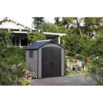 Keter 7.5’x7′ Premier Heavy Duty Plastic Shed – Grey-oakleysgardenmachine- Free shipping