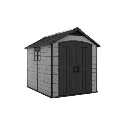 Keter 7.5’x9′ Premier Heavy Duty Plastic Shed – Grey-oakleysgardenmachine- Free shipping