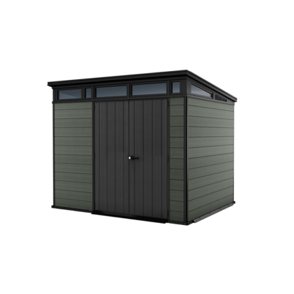 Keter 9’x 7′ Cortina Heavy Duty Plastic Pent Shed – Green-oakleysgardenmachine- Free shipping